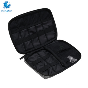 Organizer Small Travel Cable Organizer Bag for Hard Drives, Cables, Charger, USB, SD Card, Grey